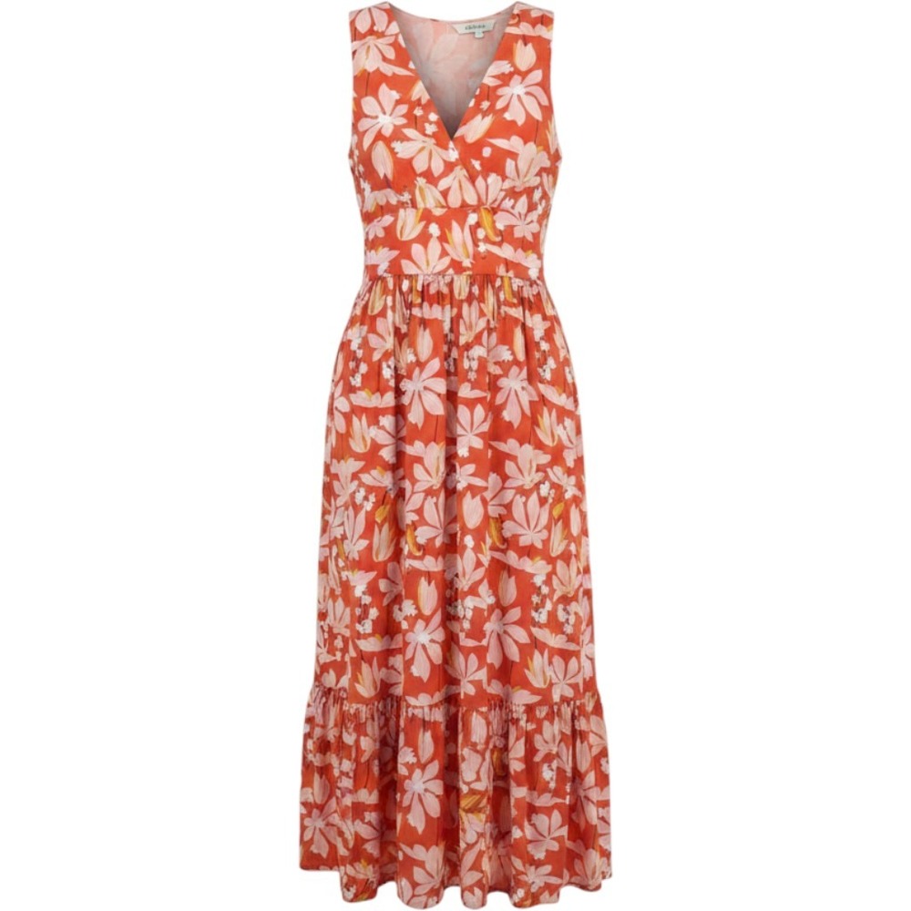 Sachin & Babi Maxi Dress Floral Tiered 2 Orange Womens Summer Wedding Guest